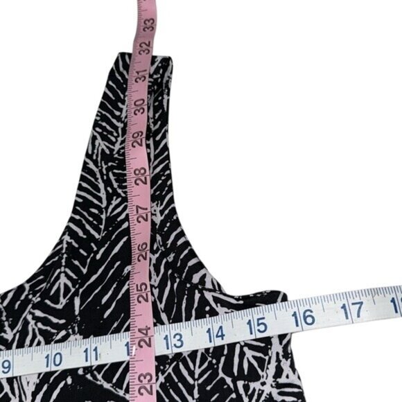 Portocruz Womens Black & White Leaf Print Sleeveless Dress Size L Polyester/Span - Picture 6 of 7